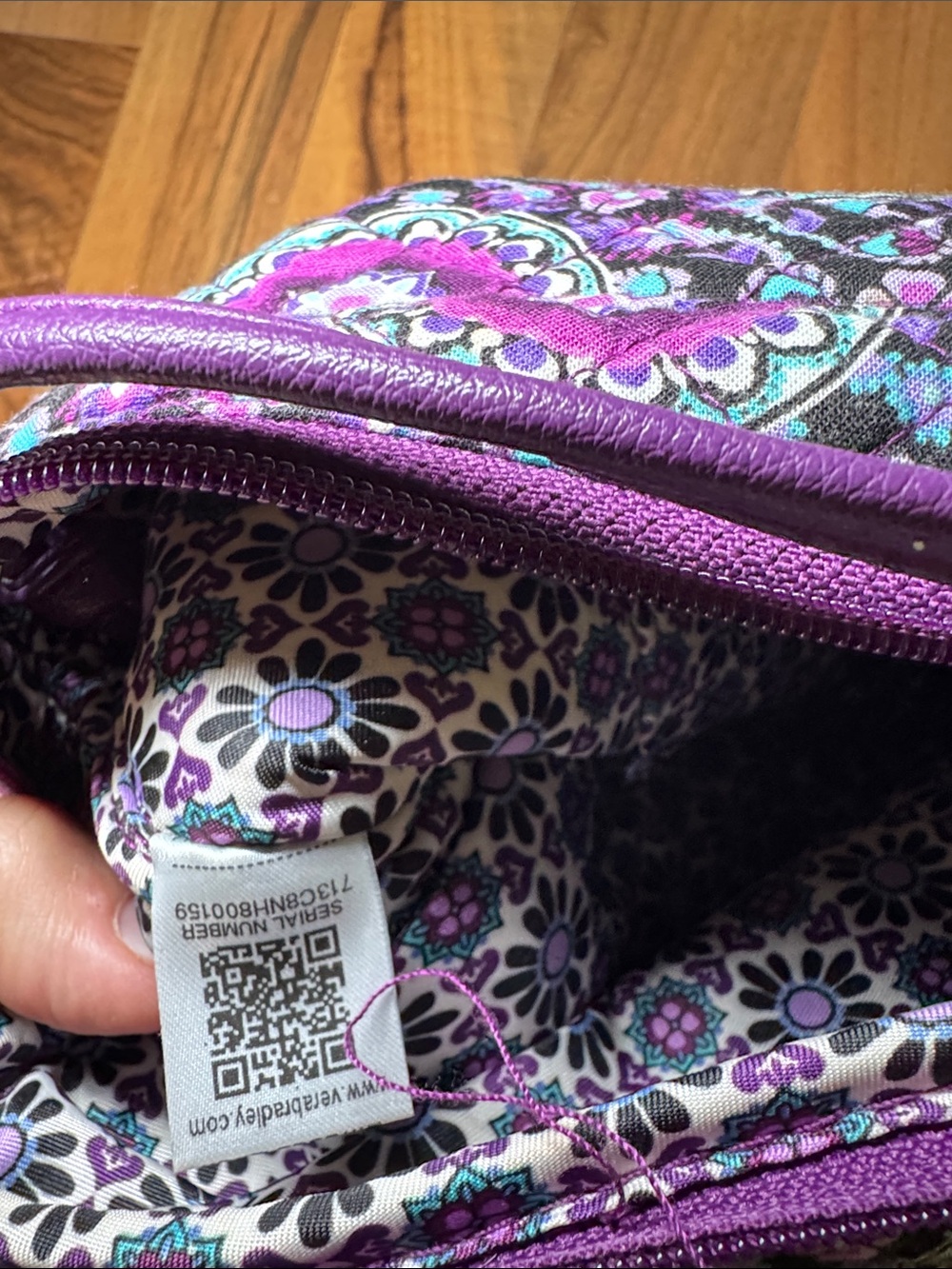 Vera Bradley Purple Floral Crossbody Bag - Quilted Fabric - Picture 8 of 11